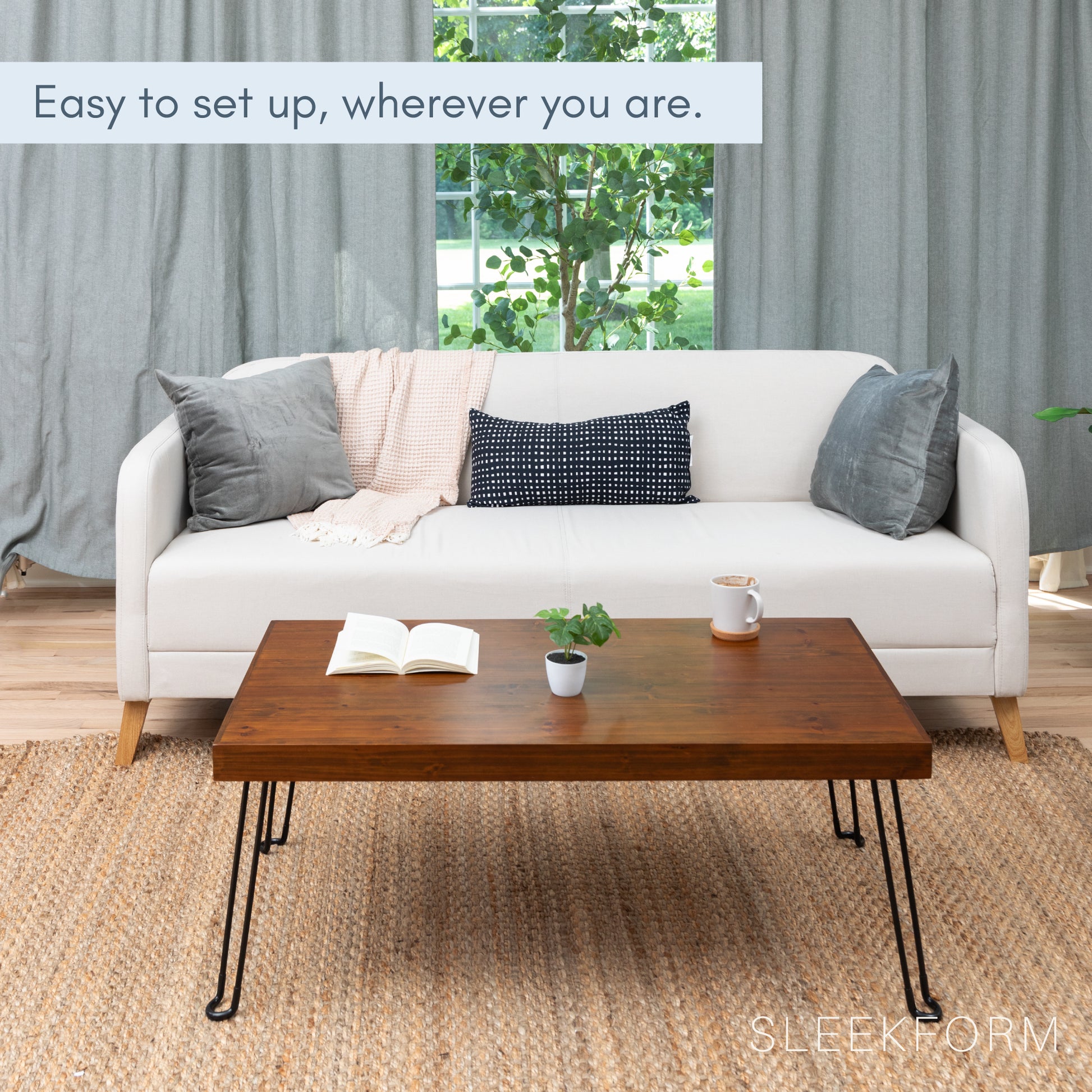 The Folding Coffee Table, Walnut - Sleekform Furniture