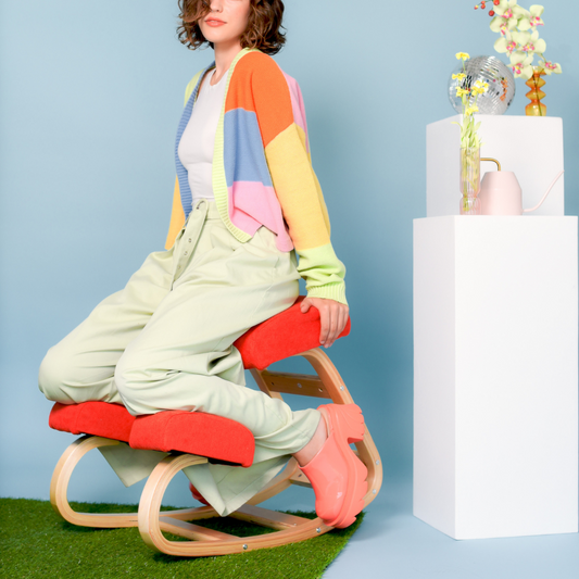 Austin Kneeling Chair: Zilker Sunset - Sleekform Furniture