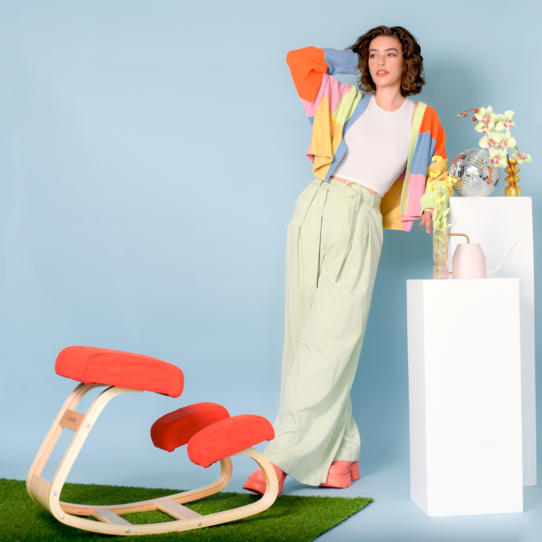 Austin Kneeling Chair: Zilker Sunset - Sleekform Furniture